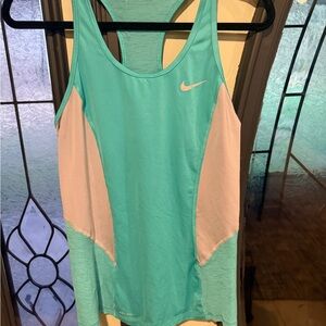 Nike Women's Aqua and Grey Tank Top